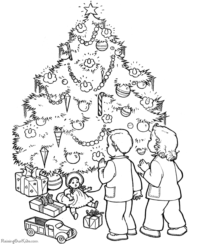 christmas tree coloring pages kids | coloring pages for kids 