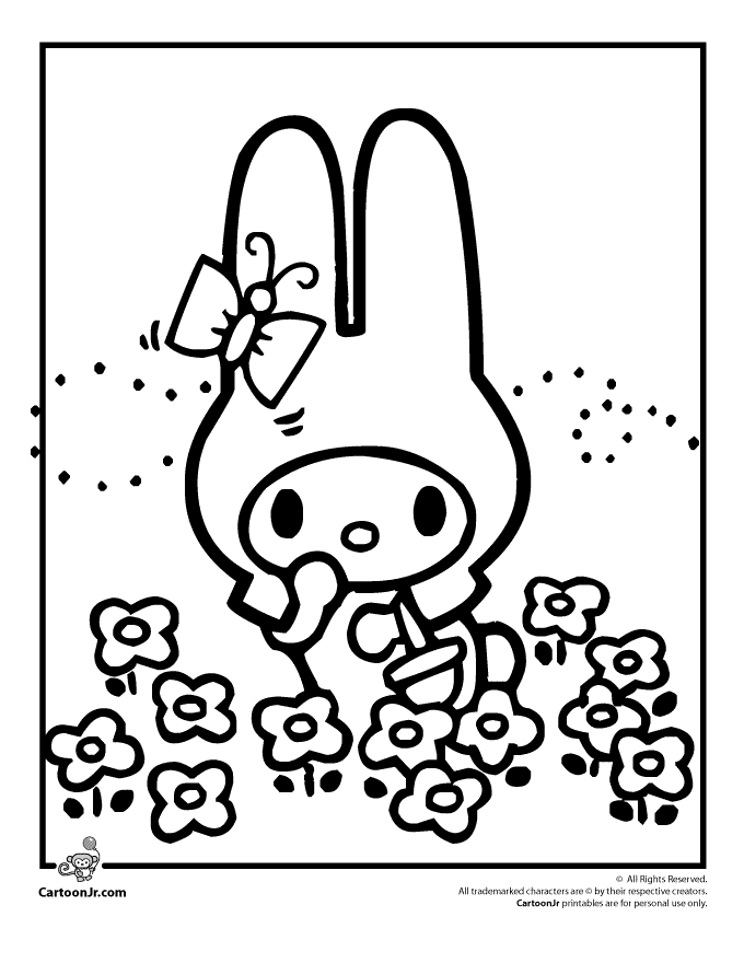 Free Hello Kitty Easter Coloring Pages