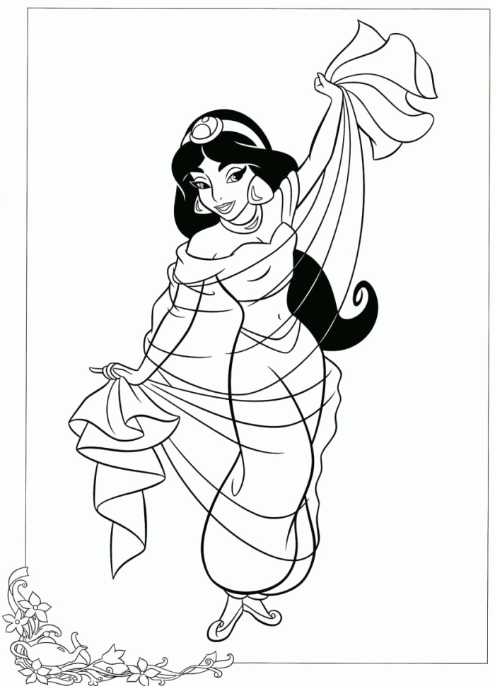 Jasmine Coloring Pages Online - Jasmine Cartoon Coloring Pages 