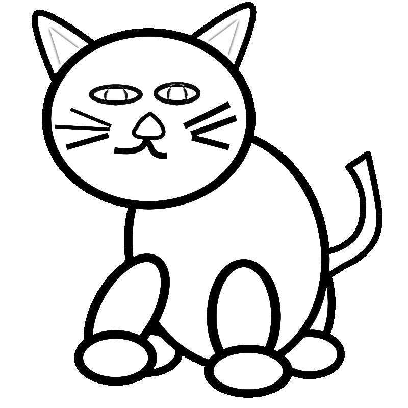 Drawn Cat Coloring Page | Coloring Pages Animals Org