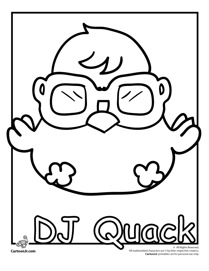 DJ Quack "Birdies" Moshi Monster Coloring Page | Cartoon Jr.