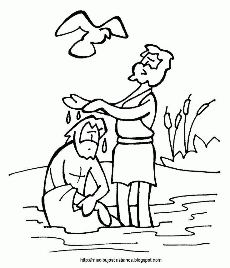 Baptism of Jesus coloring page | Baptism of Christ