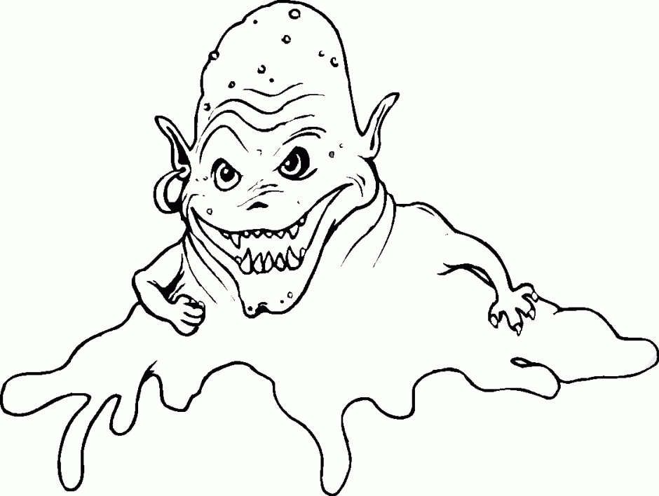 Scary Monster Coloring Pages For Kids Printable Coloring Sheet 