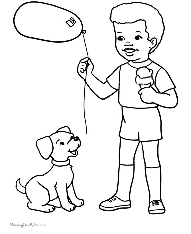 Free printable coloring pages - Cute Dog