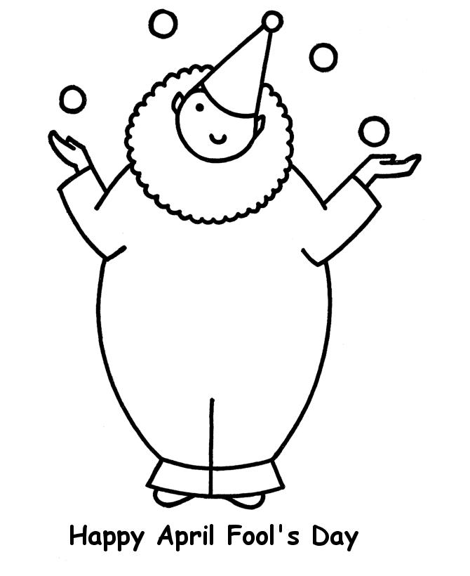 April Fool's Day Coloring Pages | Free printable Juggling Clown 