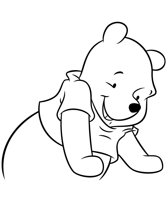 Super Cute Winnie The Pooh Bear Coloring Page | Free Printable 