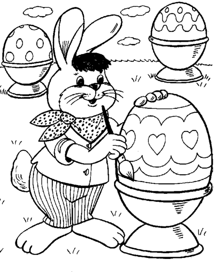 Easter Coloring Pages : 3 Eggs Easter Coloring Pages. Duck 