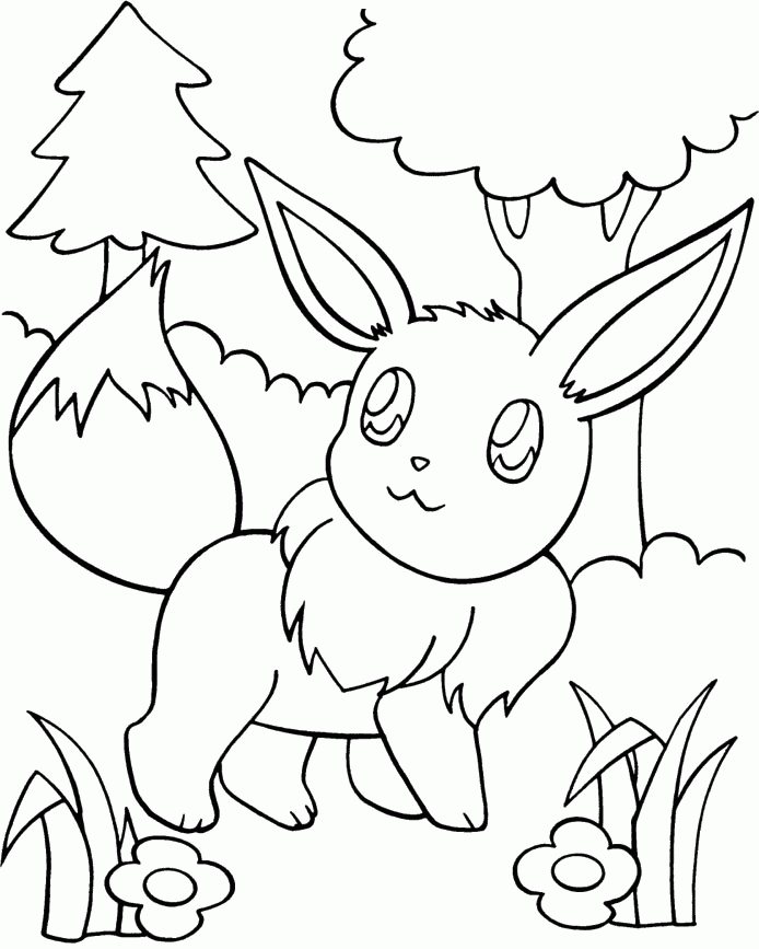 Eevee Pokemon Coloring Pages - Pokemon Coloring Pages : Free 