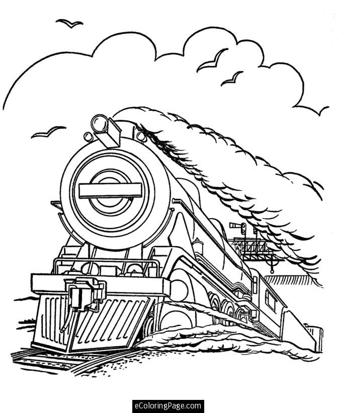 Steam Engine Train Coloring Page Printable | eColoringPage.com 