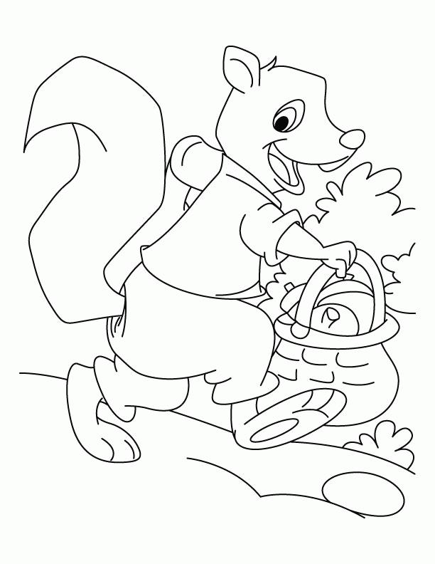 Squirrel shopping grocery coloring pages | Download Free Squirrel 