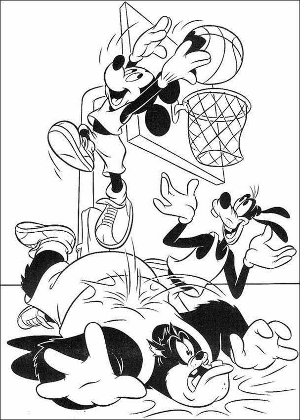 Mickey Mouse Basketball Coloring Pages