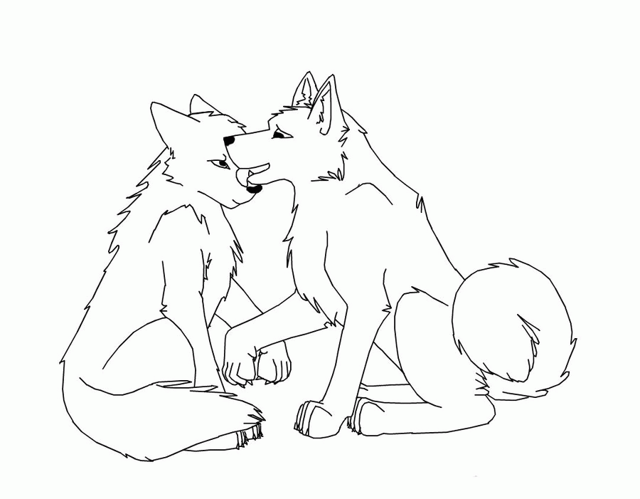 lovers wolf coloring pages for kids | Great Coloring Pages