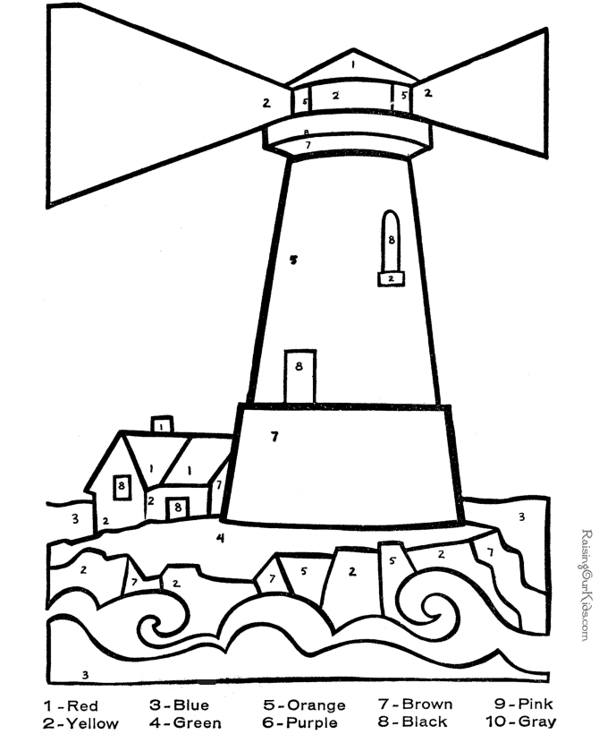 Color by number coloring page for kid | Mer