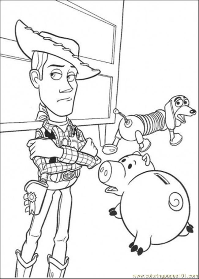 Coloring Pages Hamm Woody Sheriff And Slinky Dog (Cartoons > Toy 
