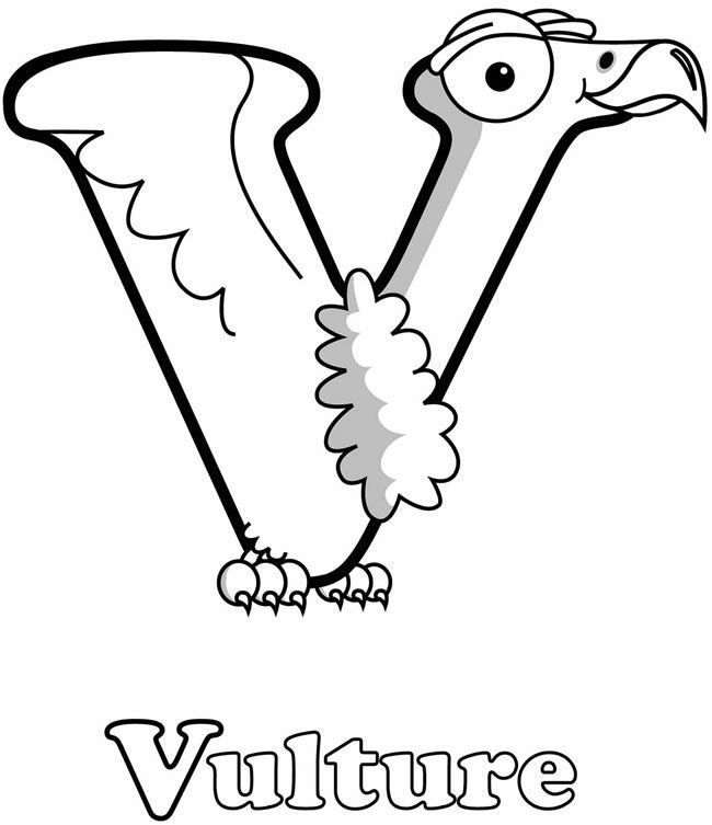 Letter V Coloring Page | V Is For Vulture - Coloring Home