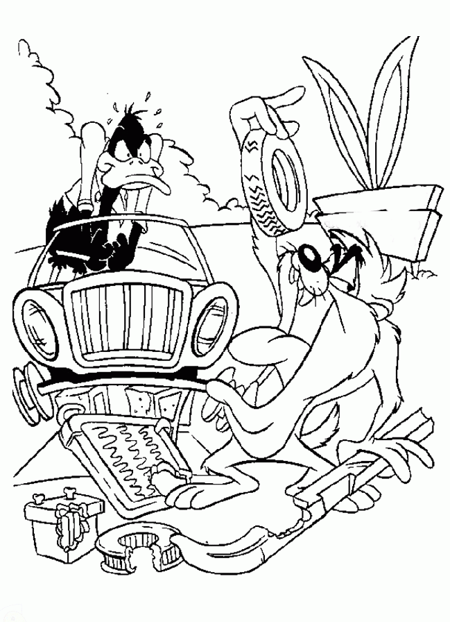 Tasmanian Devil The Destroyer Coloring Pages - Looney Tunes 