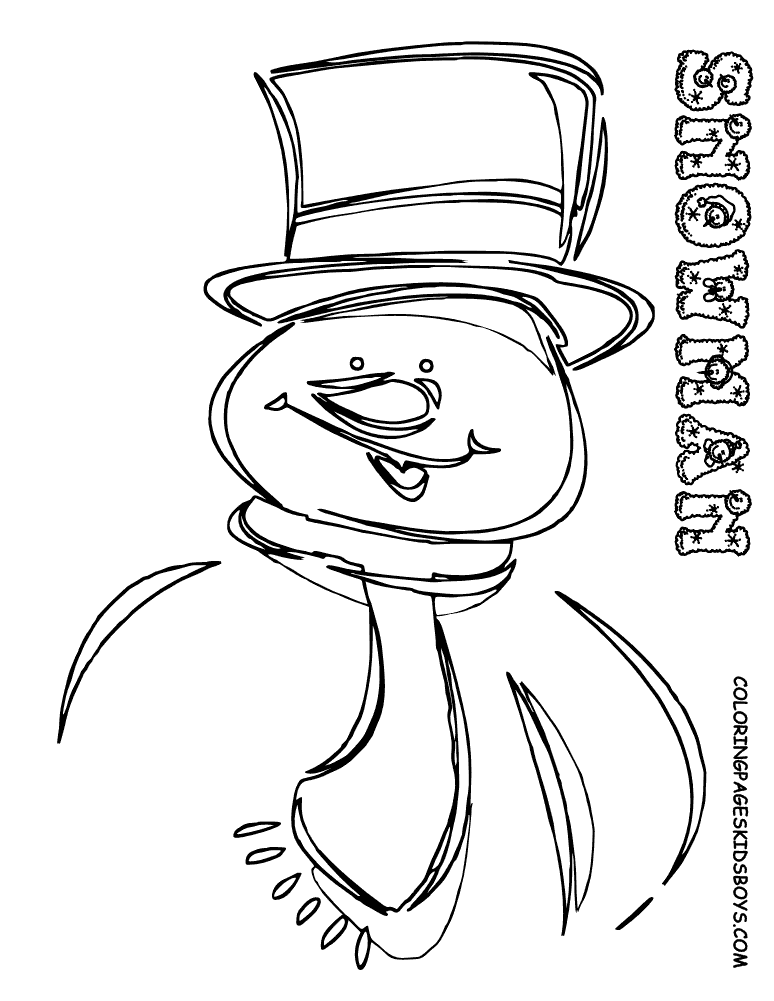 Snowmen and Snowflakes Coloring Pages