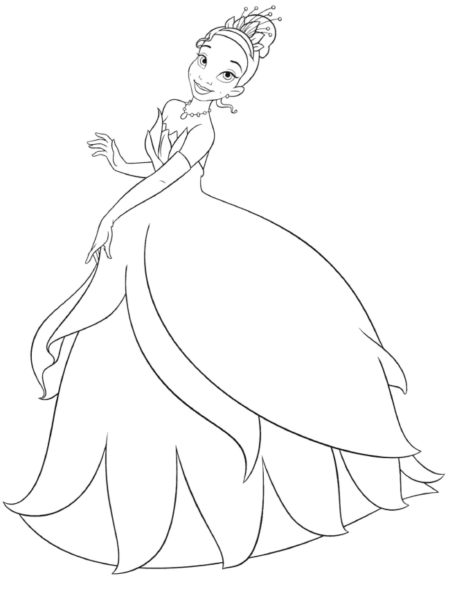 Disney Princess Tiana Coloring Pages | Disney Coloring Pages 