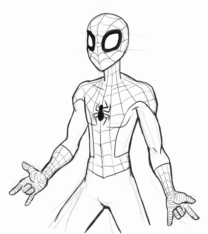 Spiderman. Drawing And Digital Painting Tutorials Online Coloring Home