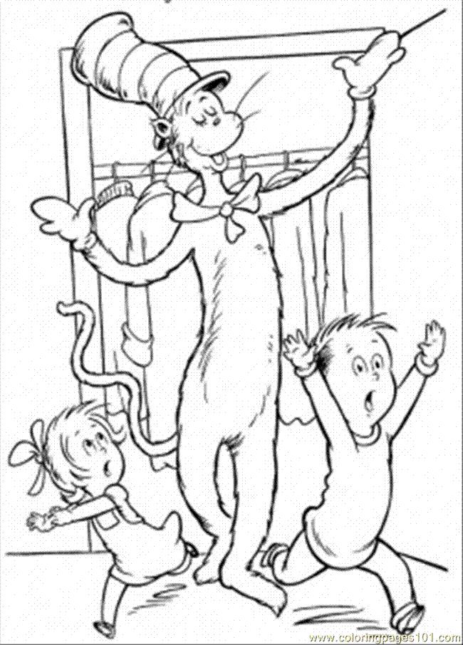 cat in the hat coloring pages free - Free Coloring Pages for Kids