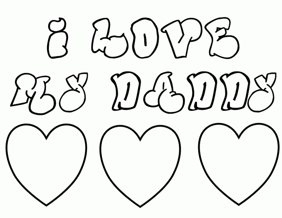 I Love My Dad Father 39 S Day Coloring Pages Of Hearts Free 183965 