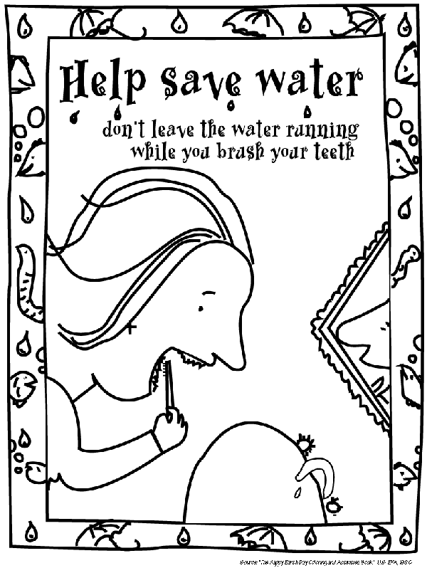 Help Save Water Coloring Page Lessons, Worksheets and Activities