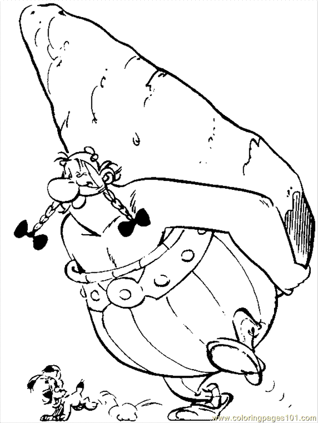 Obelix Carry A Menhir Coloring Page - Free Asterix Coloring Pages ...