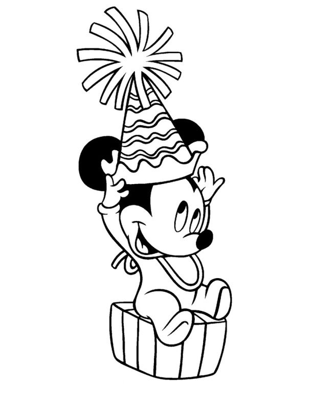 Mickey Mouse Coloring Pages For Kids : Mickey as Santa Coloring ...