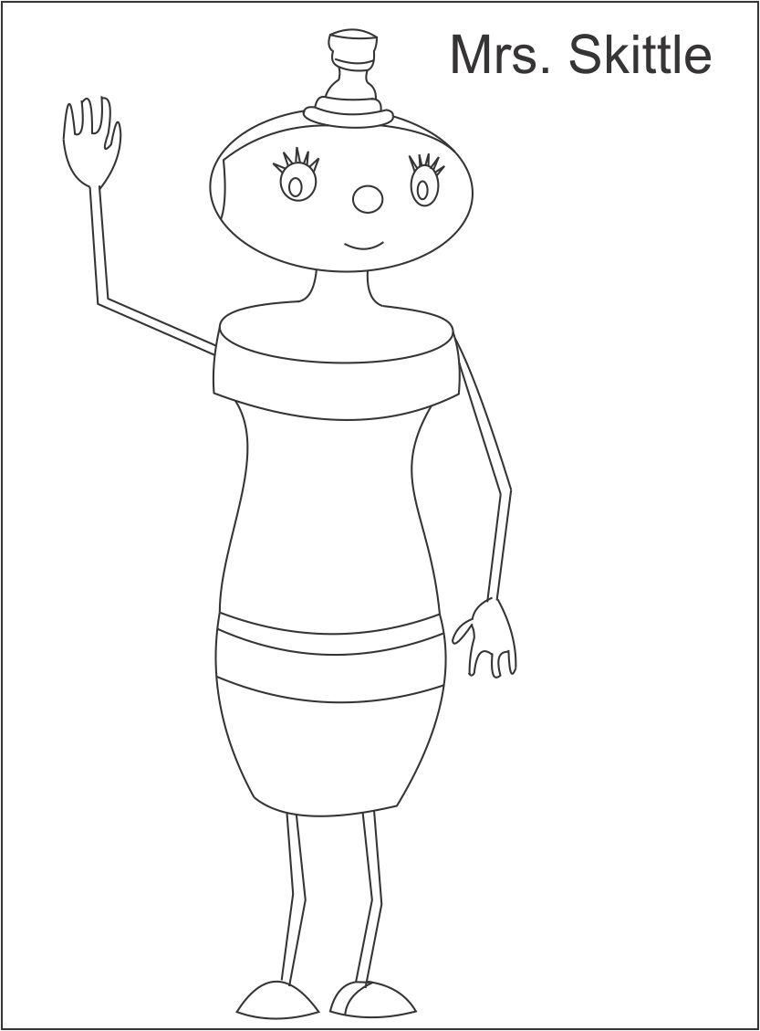 Mrs. Skittles noddy coloring page for kids