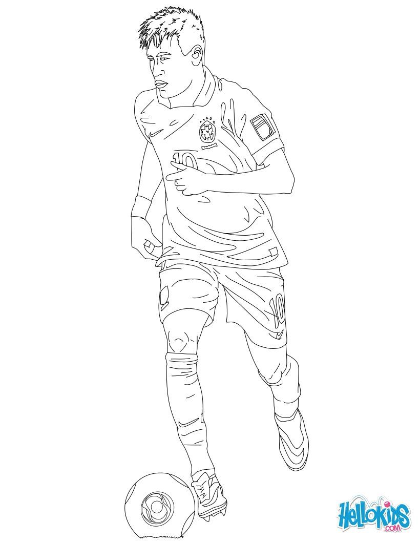 SOCCER PLAYERS coloring pages - Neymar