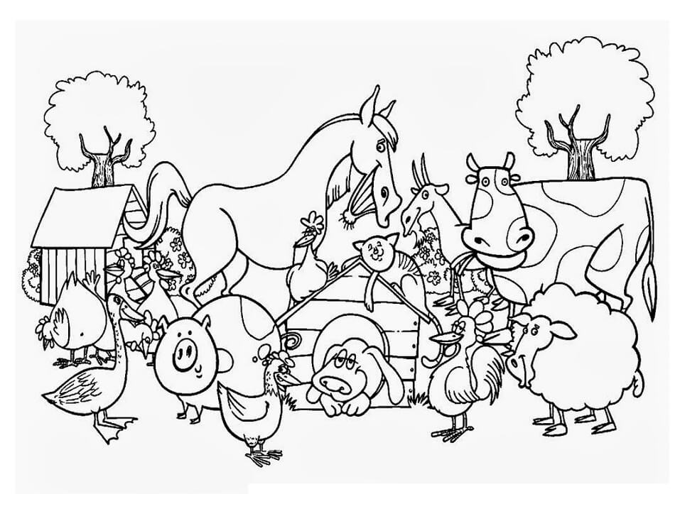Barnyard Coloring Page - Free Printable Coloring Pages for Kids
