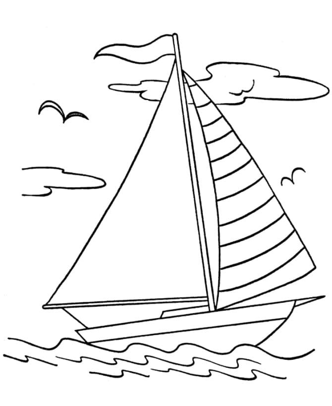 Free Boat Coloring Page - Free Printable Coloring Pages for Kids