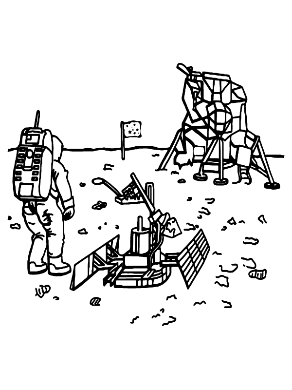 Nasa Moon Landing Coloring Page - Free Printable Coloring Pages for Kids