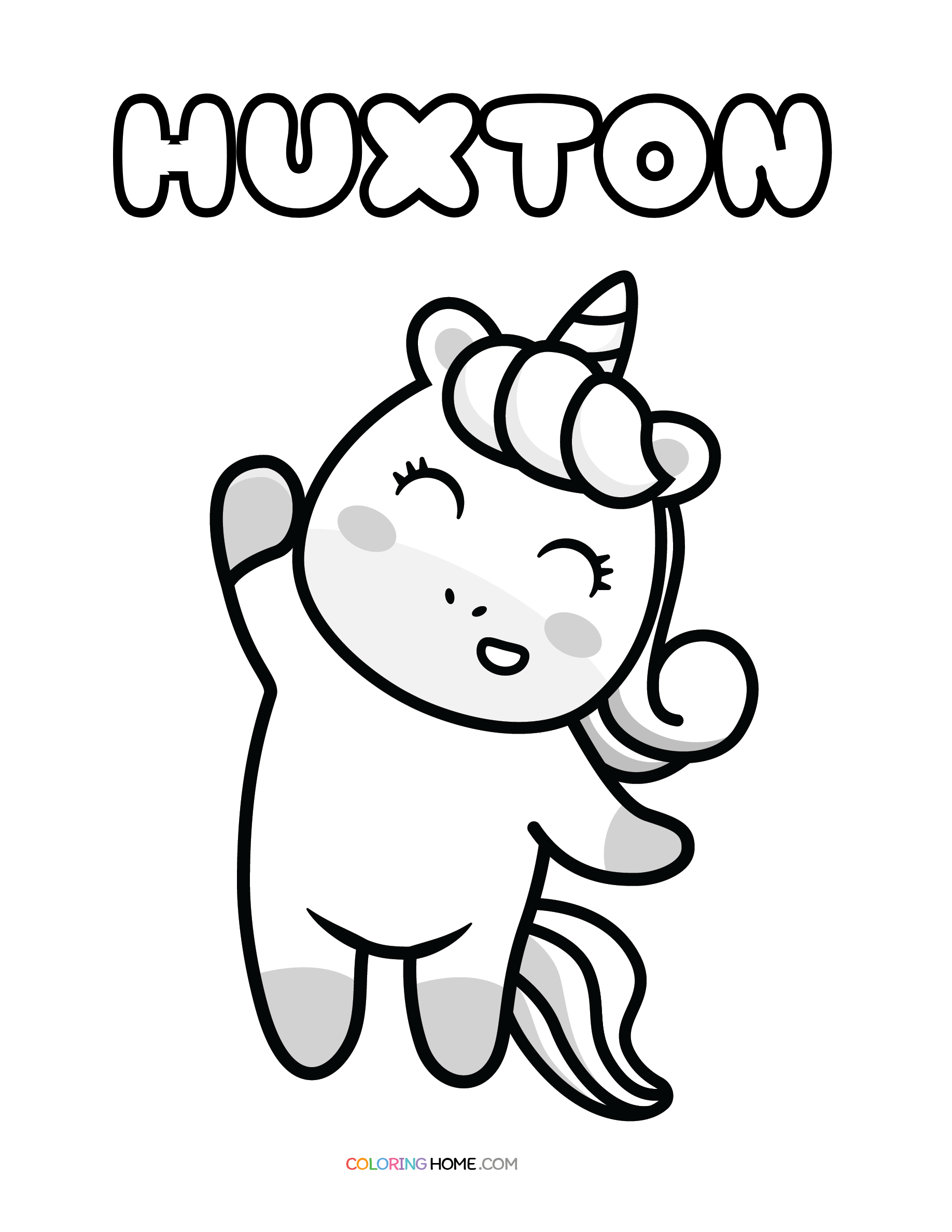 Huxton unicorn coloring page