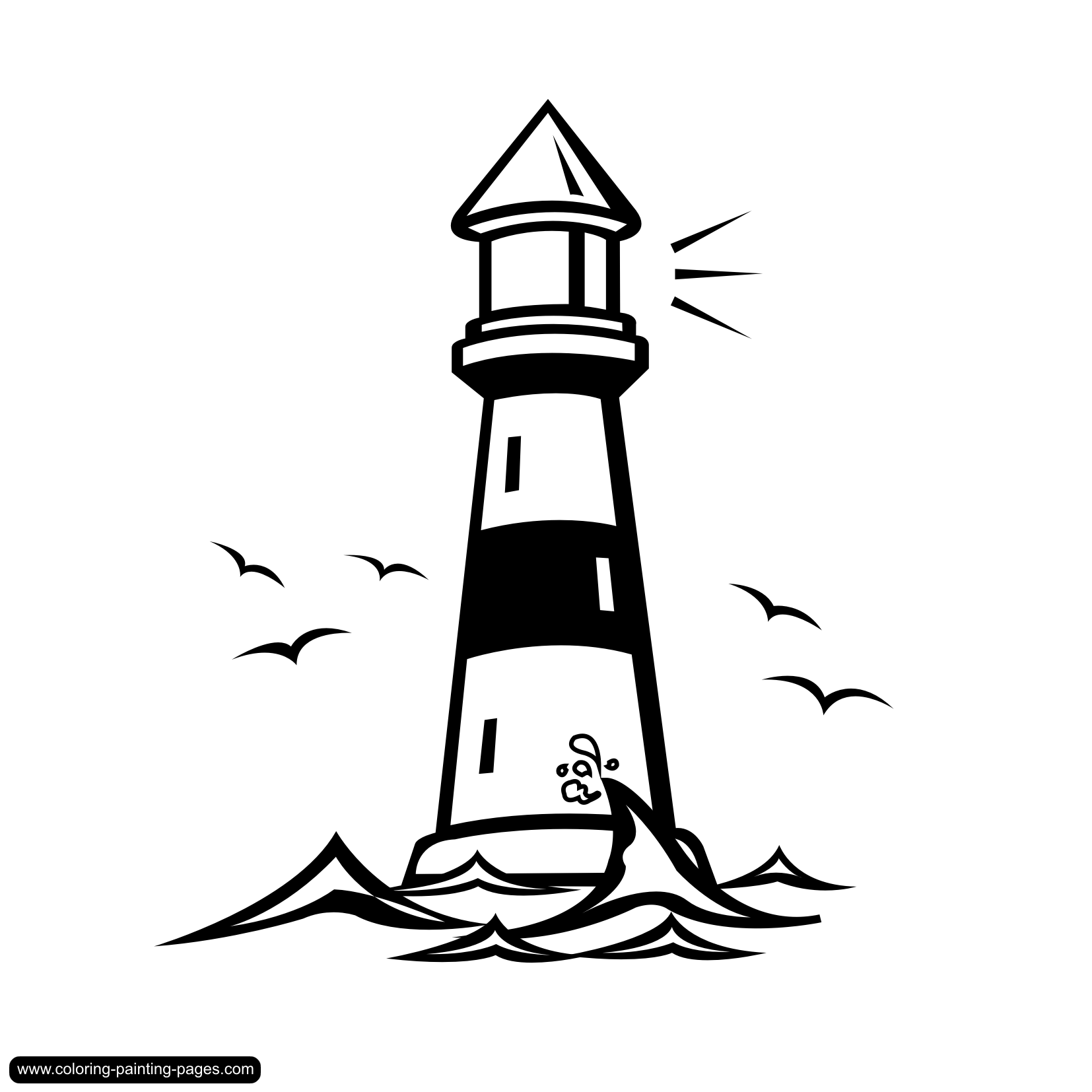 Lighthouse - Coloring Pages for Kids and for Adults