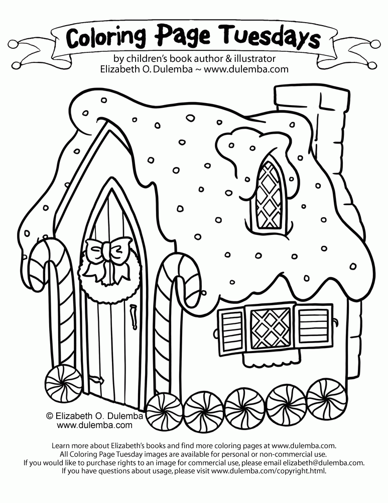 dulemba: Coloring Page Tuesday - Gingerbread House