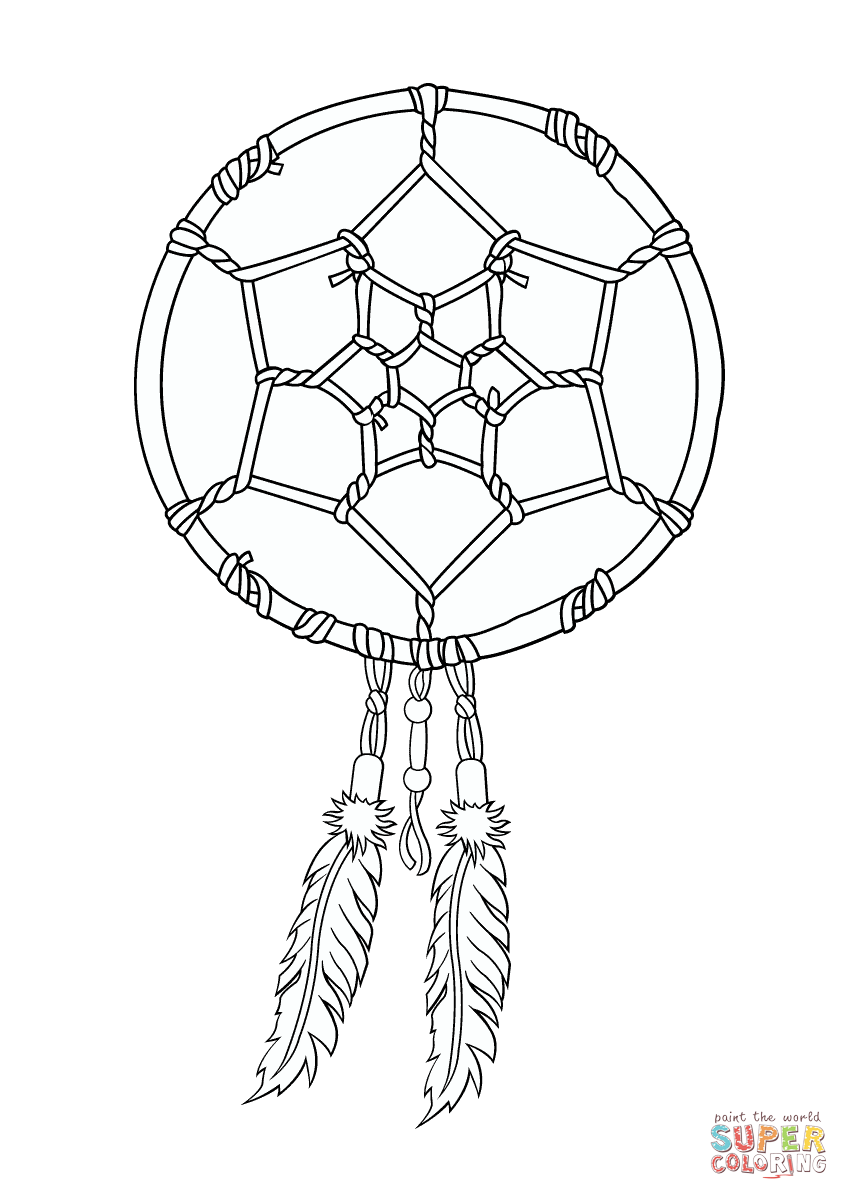 Native American Dreamcatcher coloring page | Free Printable ...