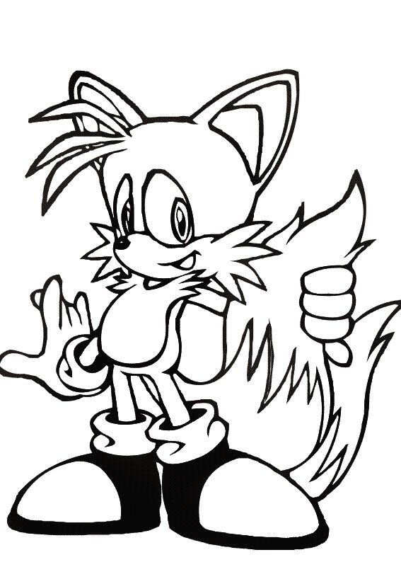 Tails from Sonic the Hedgehog | Sonic coloring pages, Super coloring pages,  Cartoon coloring pages