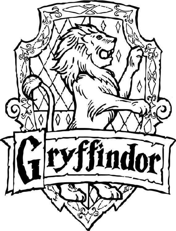 Harry Potter Gryffindor Crest Coloring Page (Page 5) - Line.17QQ.com