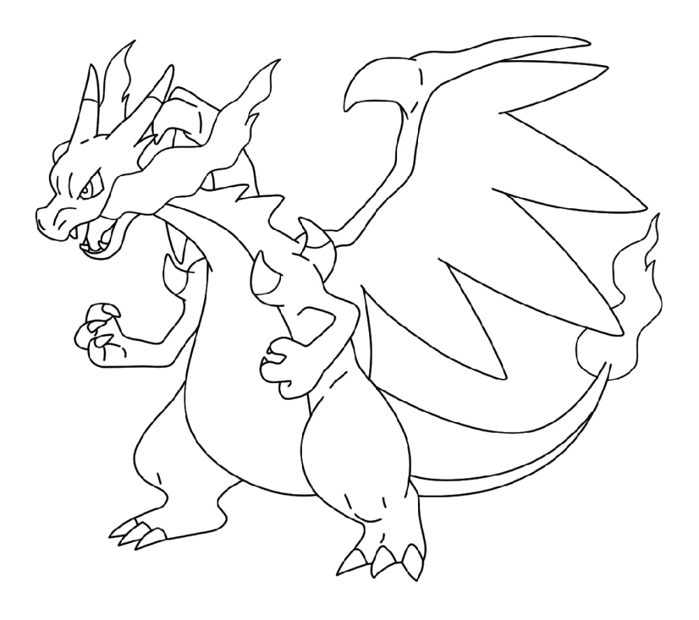 Mega Charizard X Coloring Pages - Coloring Home
