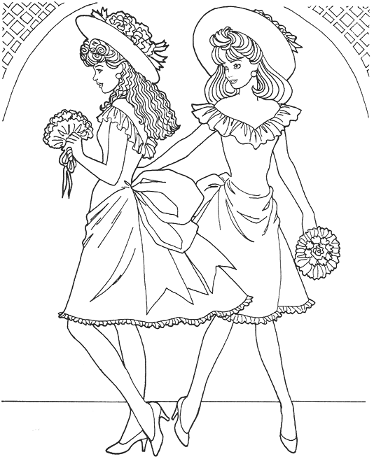 Fashion Model Coloring Page & Coloring Book | Princess coloring pages,  Barbie coloring pages, Coloring books