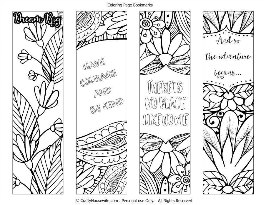 Bookmark Coloring Pages For Adults Coloring Pages