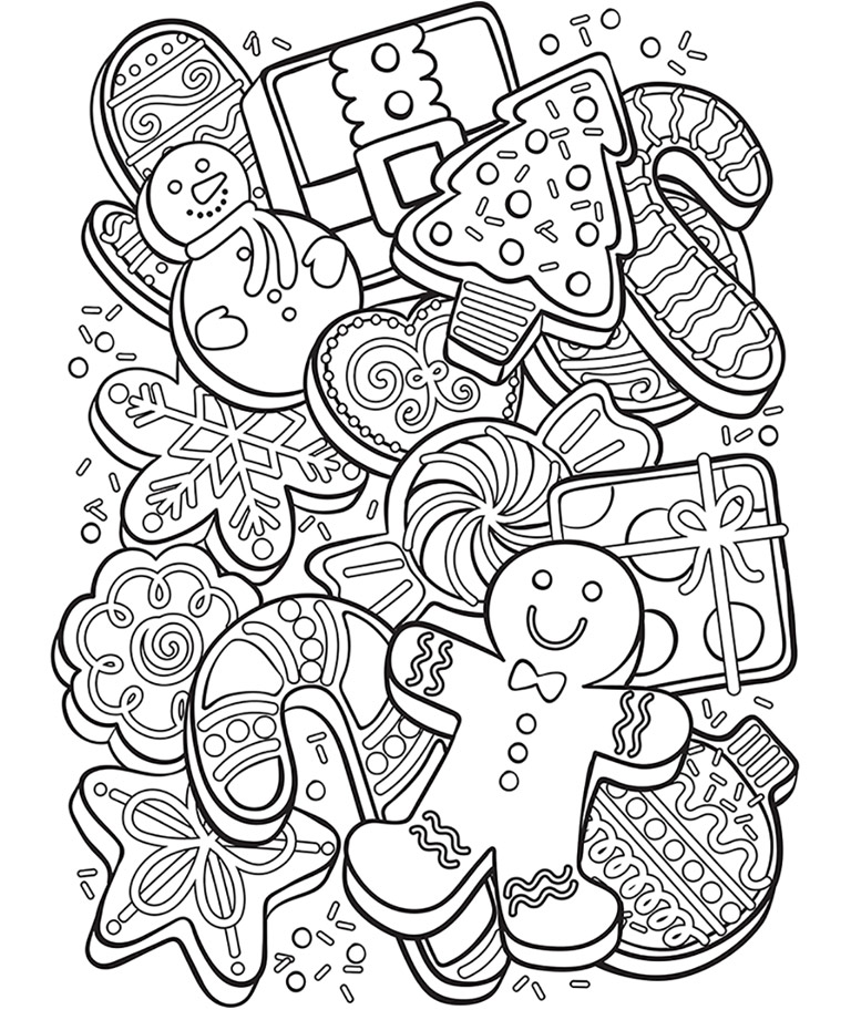 Christmas Cookies Coloring Pages - Coloring Home