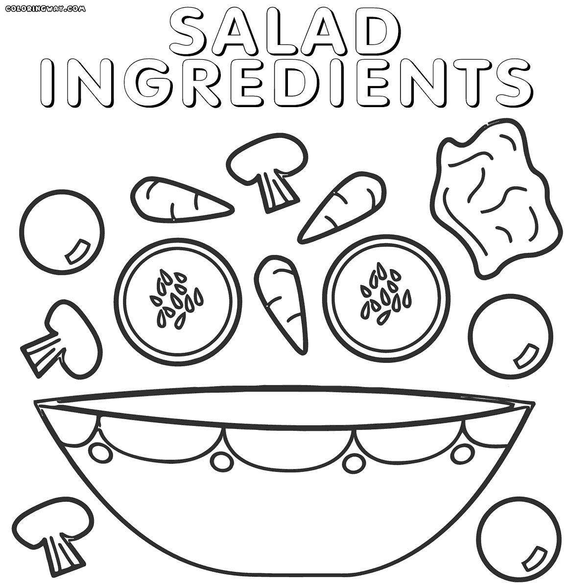 Salad coloring pages | Coloring pages to download and print