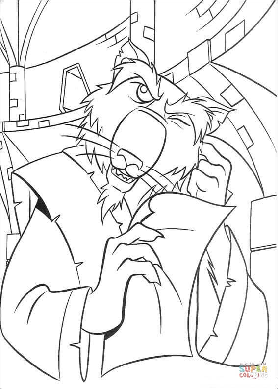 Splinter Reads A Message coloring page | Free Printable Coloring Pages