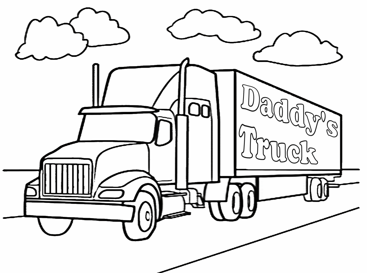 semi truck coloring pages free – XyzColoring