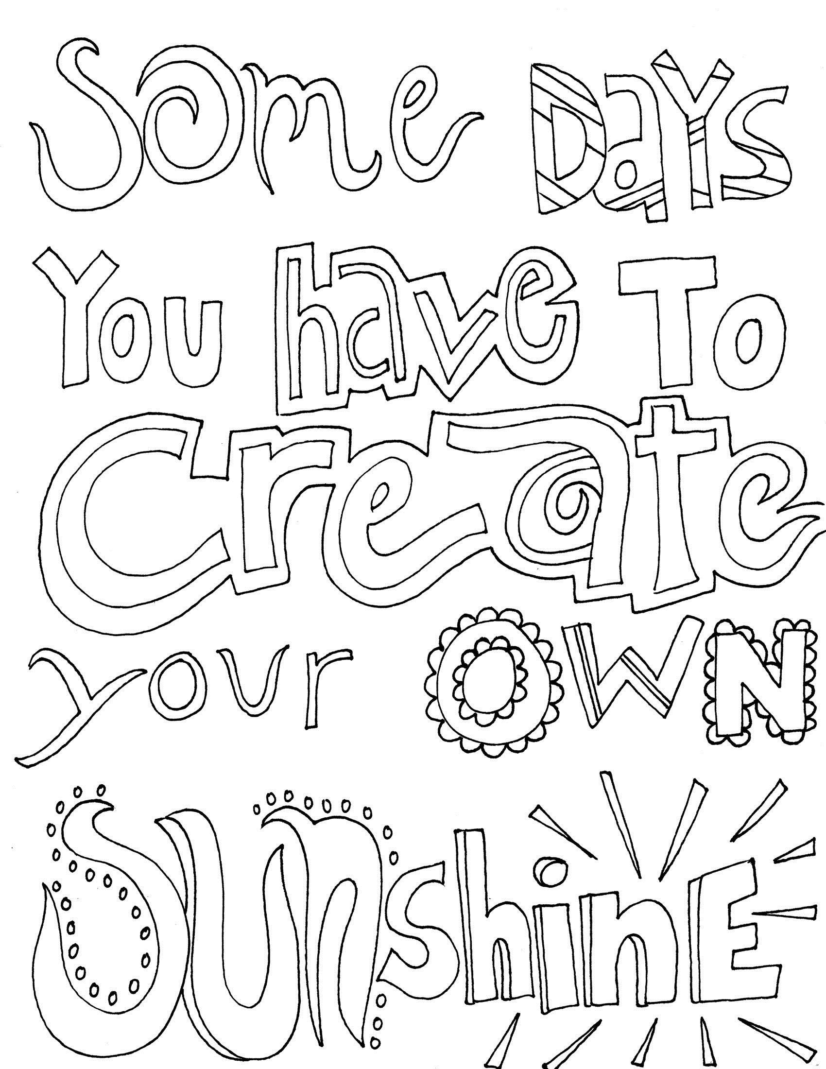 Inspirational Quotes Coloring Pages Coloring Home