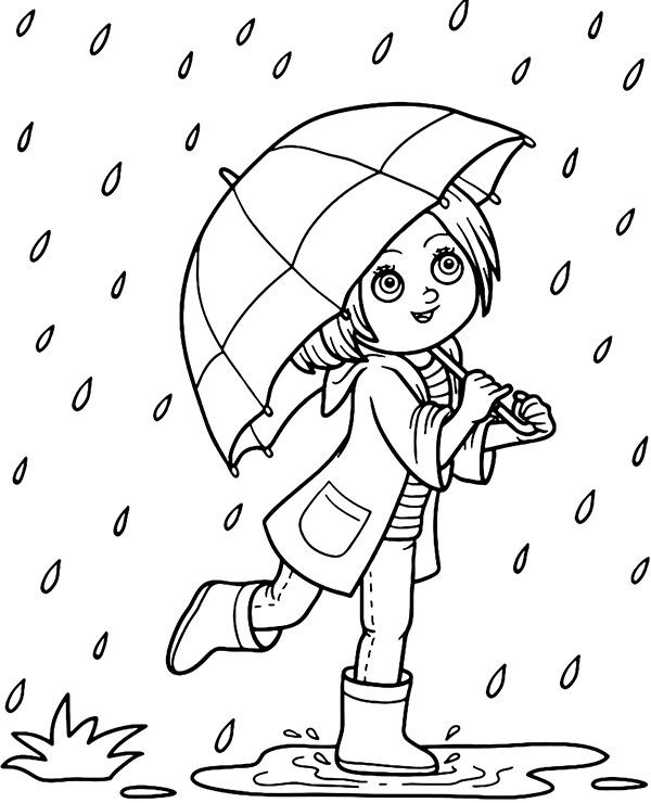 Rainy day coloring pages for kids