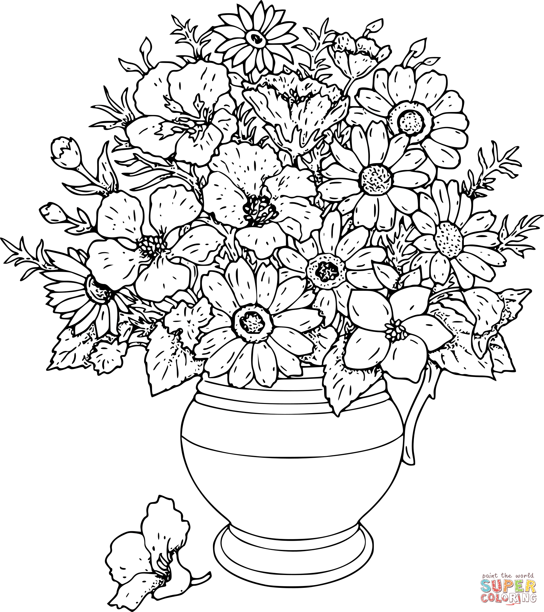 Potted Flowers coloring page | Free Printable Coloring Pages