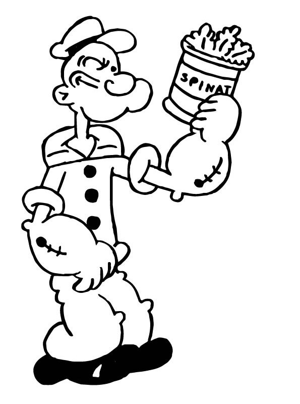Kids-n-fun.com | Coloring page Popeye Popey Spinach